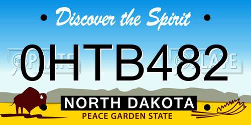 0HTB482 North Dakota License Plate
