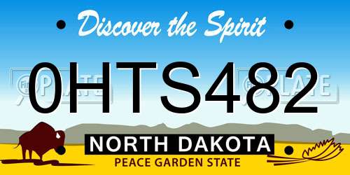 0HTS482 North Dakota License Plate