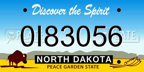 0I83056 North Dakota License Plate