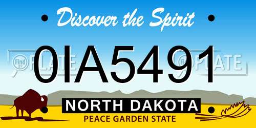 0IA5491 North Dakota License Plate