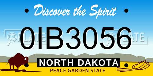 0IB3056 North Dakota License Plate
