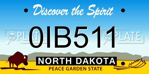 0IB511 North Dakota License Plate