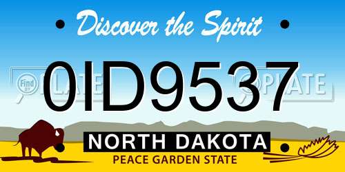 0ID9537 North Dakota License Plate