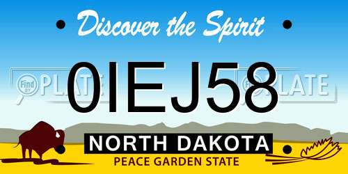 0IEJ58 North Dakota License Plate