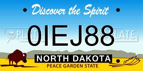 0IEJ88 North Dakota License Plate