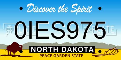 0IES975 North Dakota License Plate