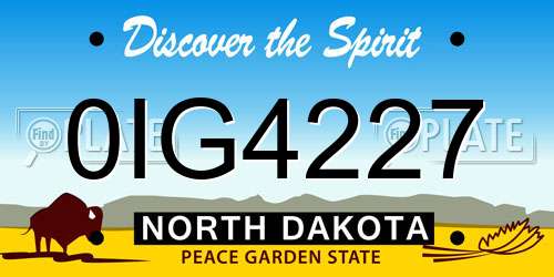 0IG4227 North Dakota License Plate