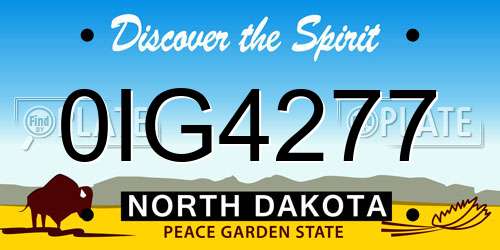 0IG4277 North Dakota License Plate