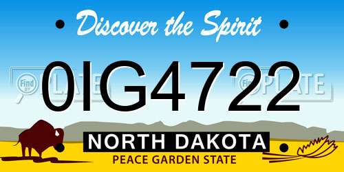 0IG4722 North Dakota License Plate