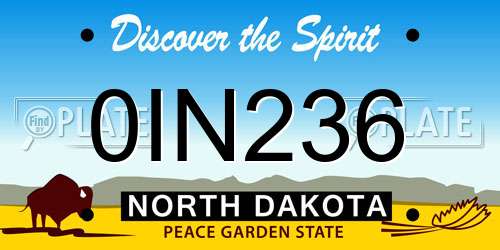 0IN236 North Dakota License Plate