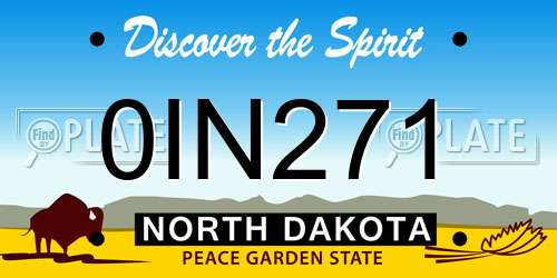 0IN271 North Dakota License Plate