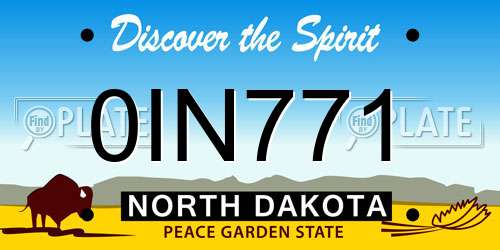 0IN771 North Dakota License Plate
