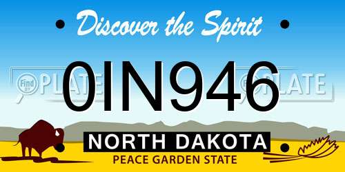 0IN946 North Dakota License Plate