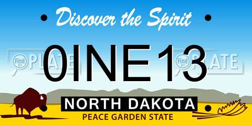 0INE13 North Dakota License Plate