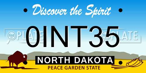 0INT35 North Dakota License Plate