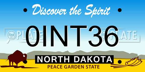 0INT36 North Dakota License Plate