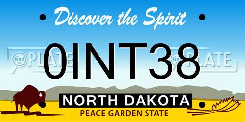 0INT38 North Dakota License Plate