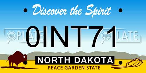0INT71 North Dakota License Plate