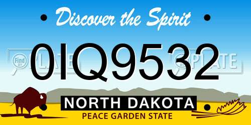 0IQ9532 North Dakota License Plate