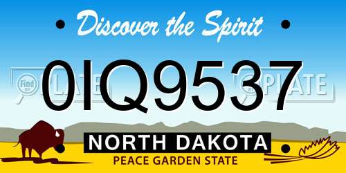 0IQ9537 North Dakota License Plate