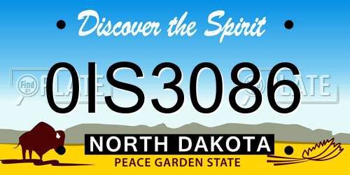 0IS3086 North Dakota License Plate