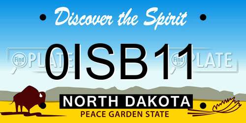 0ISB11 North Dakota License Plate