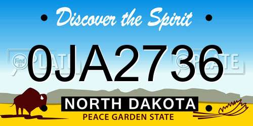 0JA2736 North Dakota License Plate