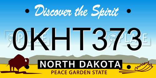 0KHT373 North Dakota License Plate