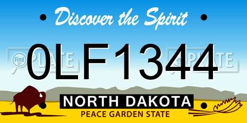 0LF1344 North Dakota License Plate