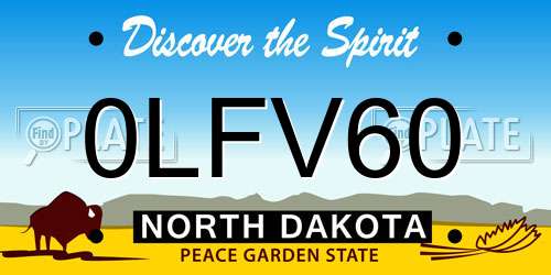 0LFV60 North Dakota License Plate