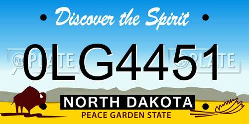 0LG4451 North Dakota License Plate
