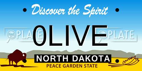 0LIVE North Dakota License Plate
