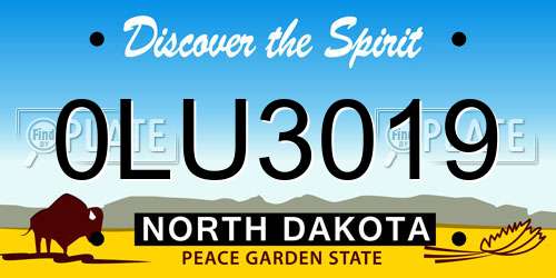 0LU3019 North Dakota License Plate