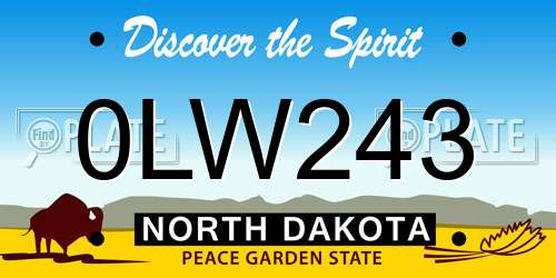0LW243 North Dakota License Plate