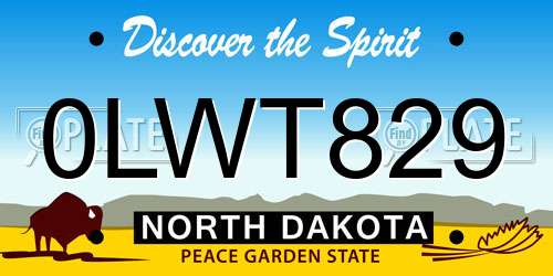 0LWT829 North Dakota License Plate