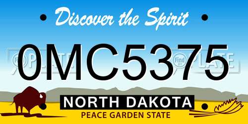 0MC5375 North Dakota License Plate