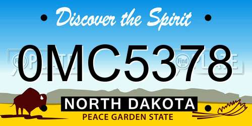 0MC5378 North Dakota License Plate