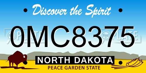 0MC8375 North Dakota License Plate
