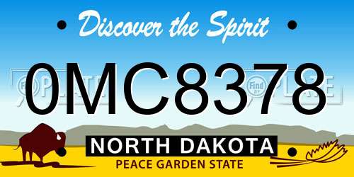 0MC8378 North Dakota License Plate