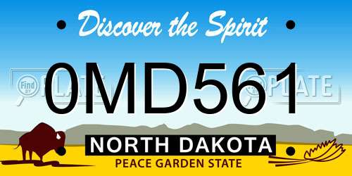 0MD561 North Dakota License Plate