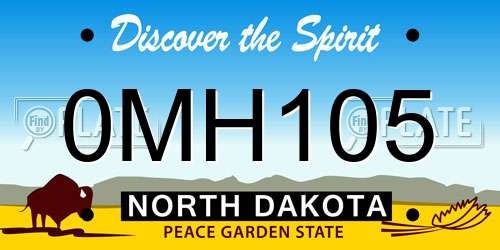 0MH105 North Dakota License Plate