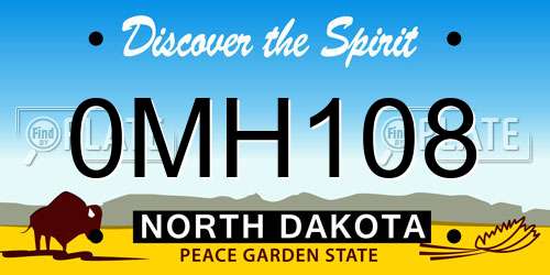 0MH108 North Dakota License Plate