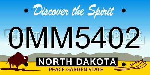 0MM5402 North Dakota License Plate