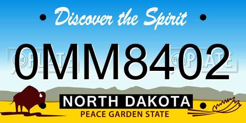 0MM8402 North Dakota License Plate