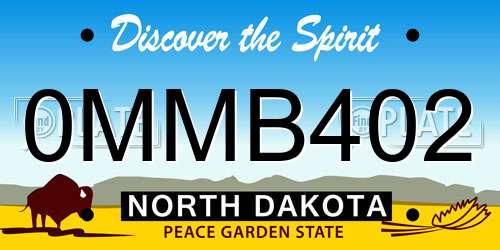 0MMB402 North Dakota License Plate