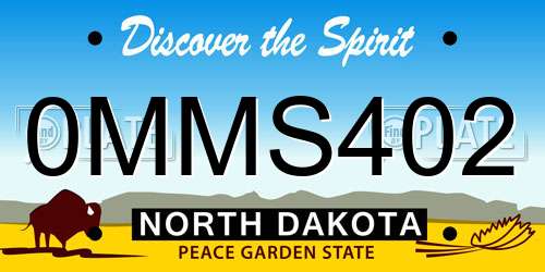 0MMS402 North Dakota License Plate