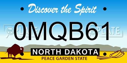 0MQB61 North Dakota License Plate