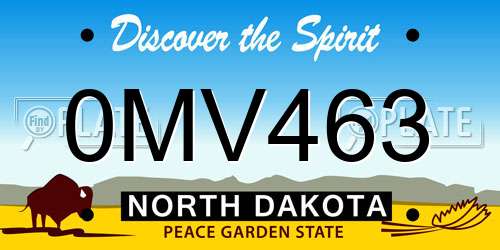 0MV463 North Dakota License Plate