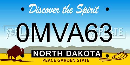 0MVA63 North Dakota License Plate