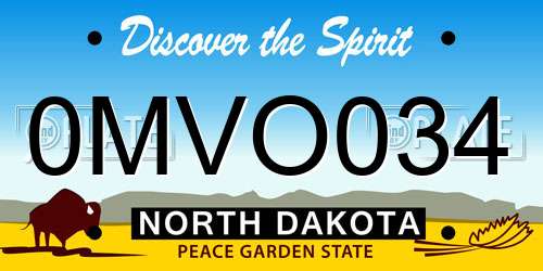 0MVO034 North Dakota License Plate